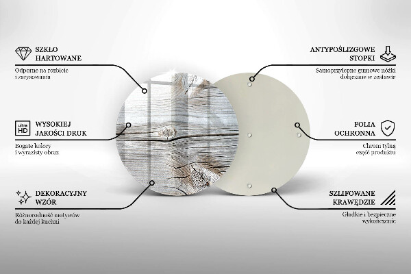 Tagliere in vetro temperato Struttura in legno chiaro
