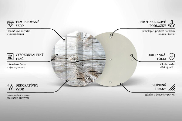Tagliere in vetro temperato Struttura in legno chiaro