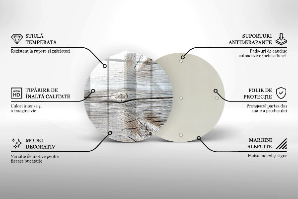 Tagliere in vetro temperato Struttura in legno chiaro