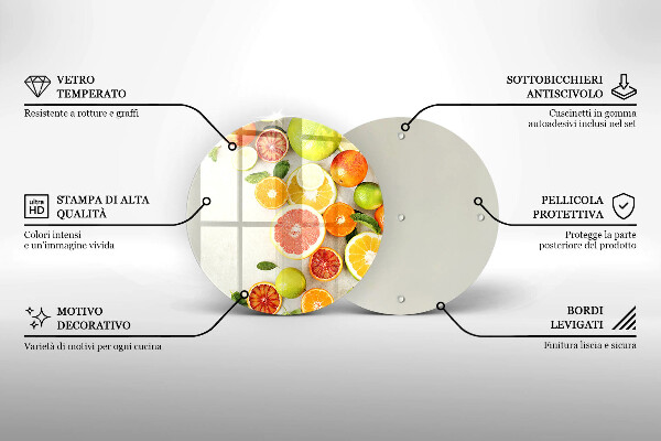 Tagliere in vetro temperato Agrumi