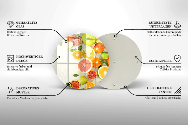 Tagliere in vetro temperato Agrumi