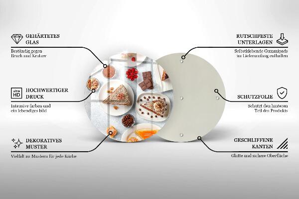 Tagliere in vetro temperato La dolcezza della torta