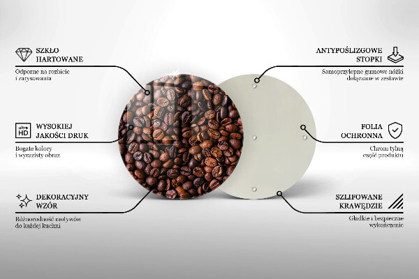 Tagliere in vetro temperato Chicchi di caffè