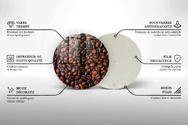 Tagliere in vetro temperato Chicchi di caffè