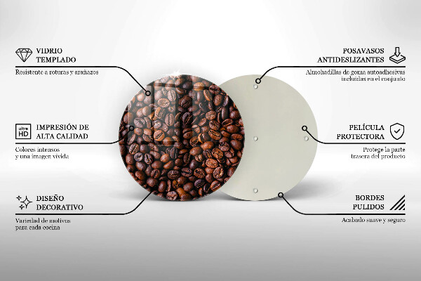 Tagliere in vetro temperato Chicchi di caffè