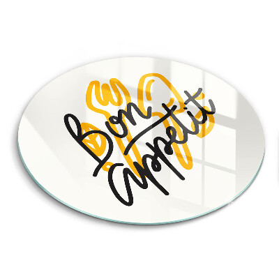 Tagliere in vetro temperato Iscrizione Bon Appetit