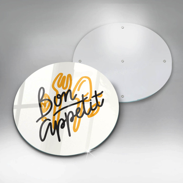 Tagliere in vetro temperato Iscrizione Bon Appetit