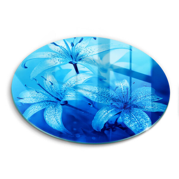 Tagliere in vetro temperato Fiori blu