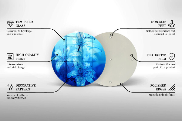 Tagliere in vetro temperato Fiori blu
