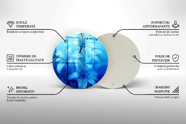 Tagliere in vetro temperato Fiori blu