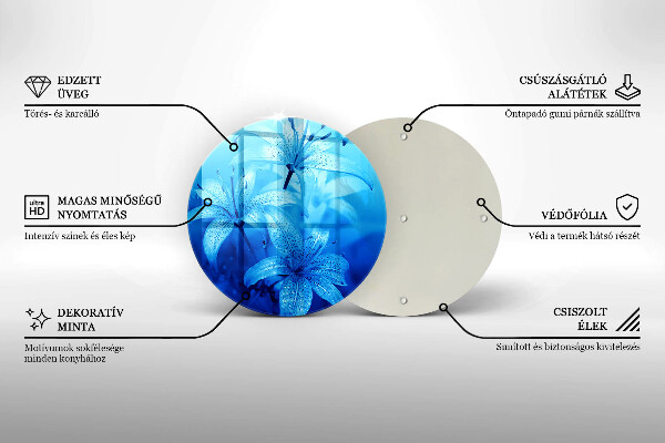 Tagliere in vetro temperato Fiori blu