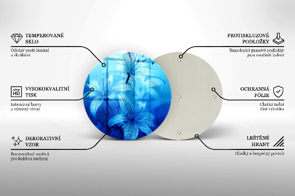 Tagliere in vetro temperato Fiori blu