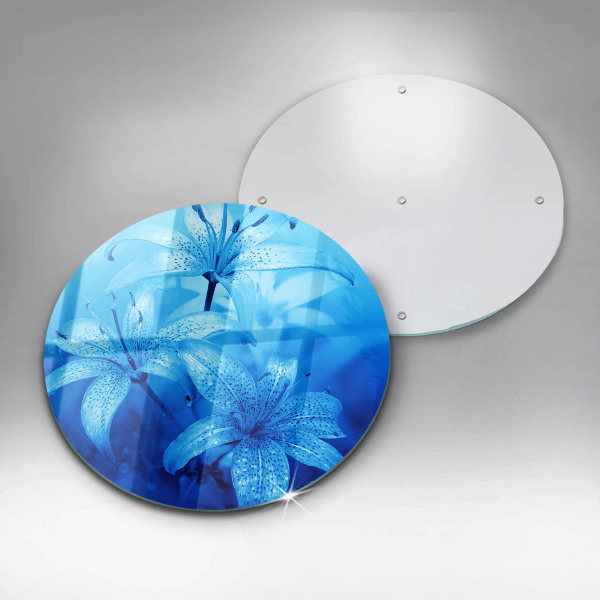 Tagliere in vetro temperato Fiori blu