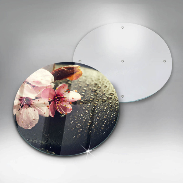 Tagliere in vetro temperato Fiori pietre zen