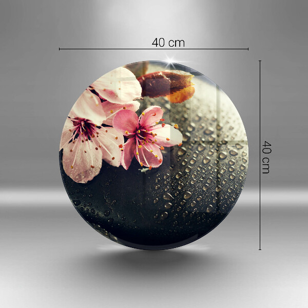 Tagliere in vetro temperato Fiori pietre zen