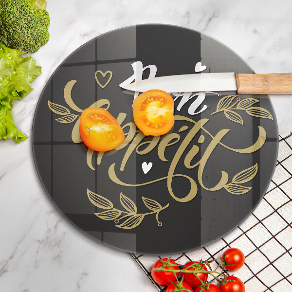 Tagliere in vetro temperato Iscrizione Bon Appetit