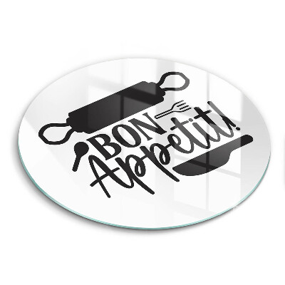 Tagliere in vetro temperato Iscrizione Bon Appetit