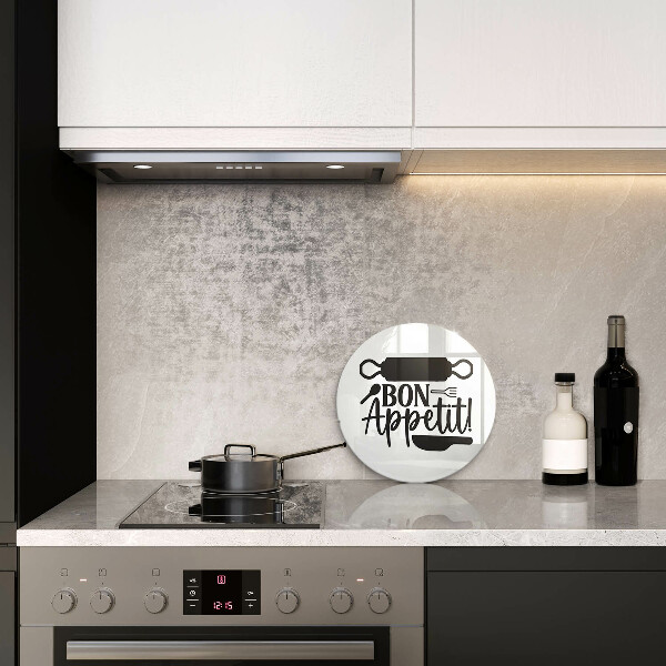 Tagliere in vetro temperato Iscrizione Bon Appetit