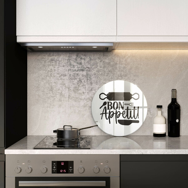 Tagliere in vetro temperato Iscrizione Bon Appetit