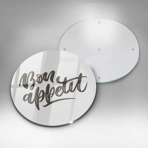 Tagliere in vetro temperato Iscrizione Bon Appetit