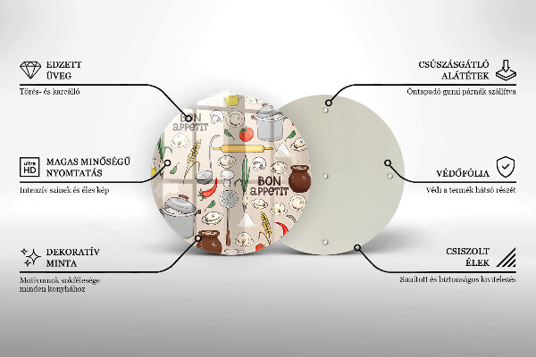 Tagliere in vetro temperato Illustrazione della cucina