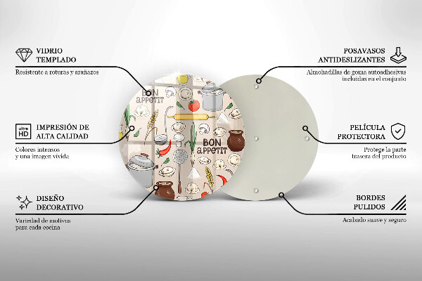 Tagliere in vetro temperato Illustrazione della cucina