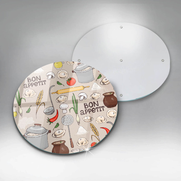 Tagliere in vetro temperato Illustrazione della cucina