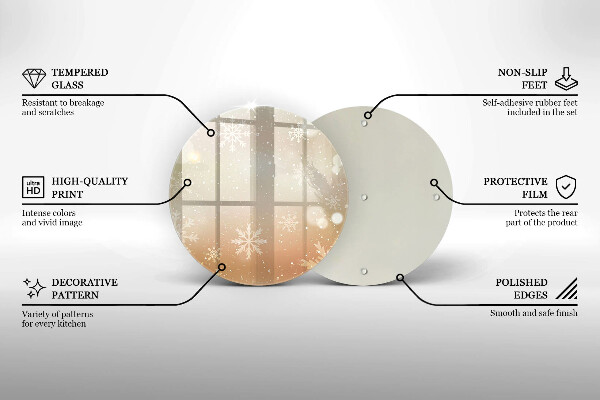 Tagliere in vetro temperato Fiocchi di neve