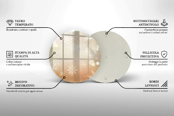 Tagliere in vetro temperato Fiocchi di neve