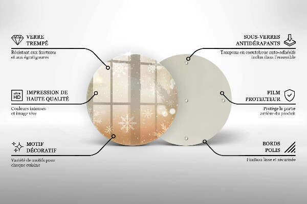 Tagliere in vetro temperato Fiocchi di neve