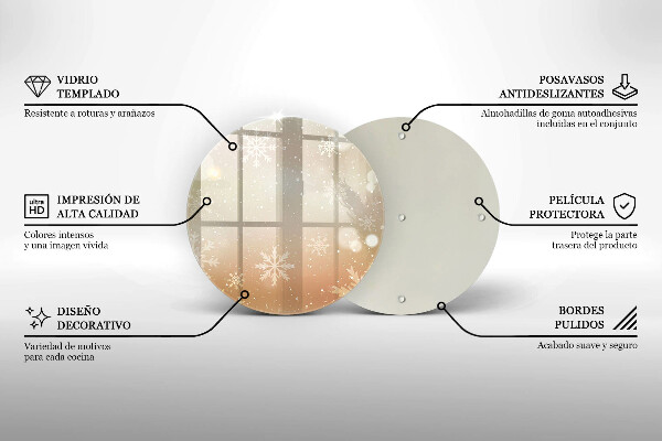Tagliere in vetro temperato Fiocchi di neve