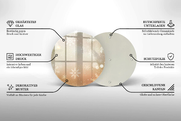 Tagliere in vetro temperato Fiocchi di neve