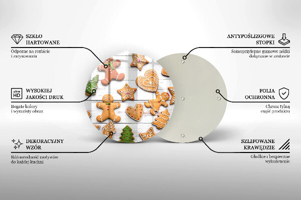 Tagliere in vetro temperato Pan di zenzero di Natale