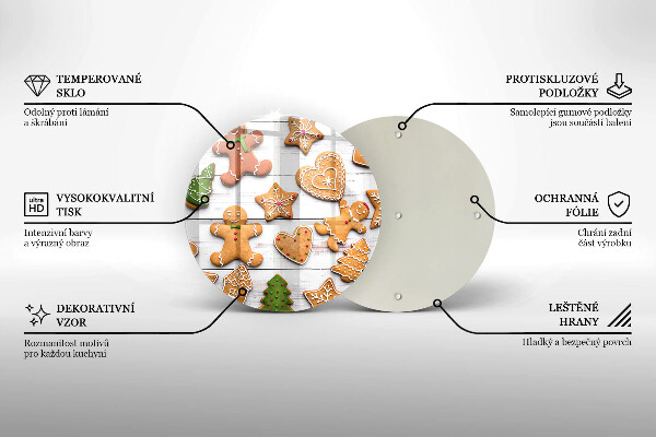 Tagliere in vetro temperato Pan di zenzero di Natale
