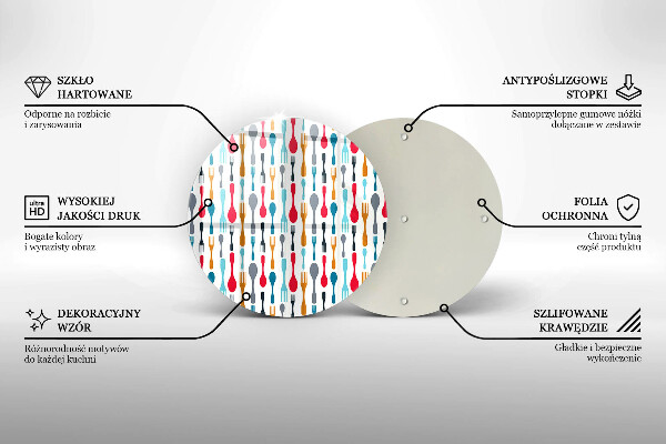 Tagliere in vetro temperato Illustrazione del cucchiaio