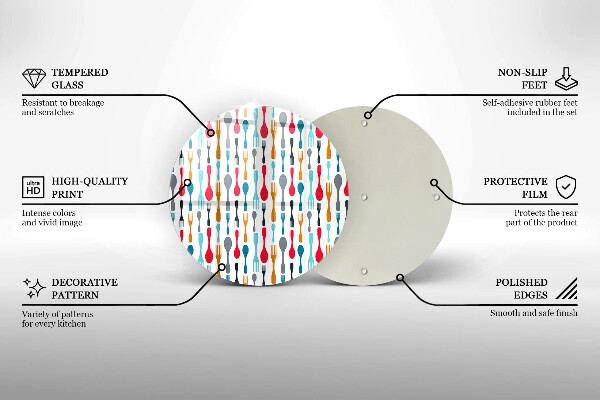 Tagliere in vetro temperato Illustrazione del cucchiaio