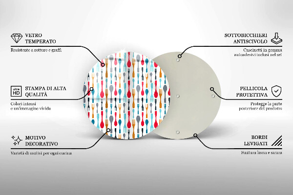 Tagliere in vetro temperato Illustrazione del cucchiaio