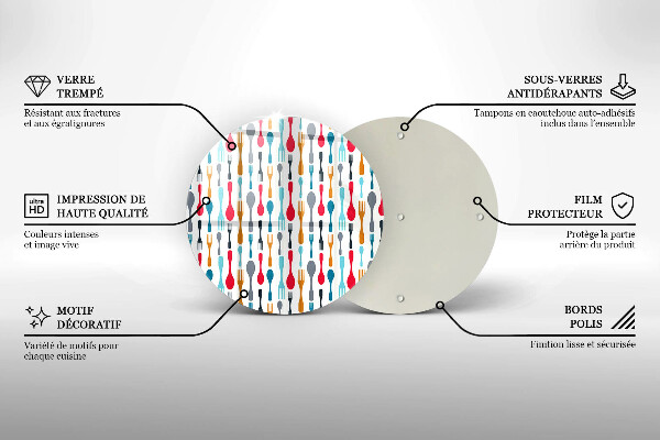 Tagliere in vetro temperato Illustrazione del cucchiaio