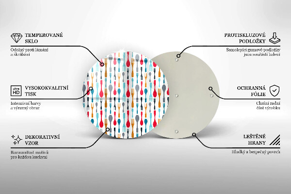 Tagliere in vetro temperato Illustrazione del cucchiaio
