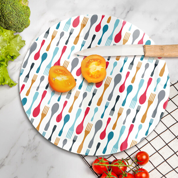 Tagliere in vetro temperato Illustrazione del cucchiaio