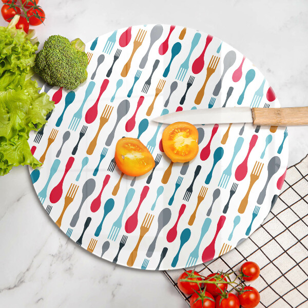 Tagliere in vetro temperato Illustrazione del cucchiaio