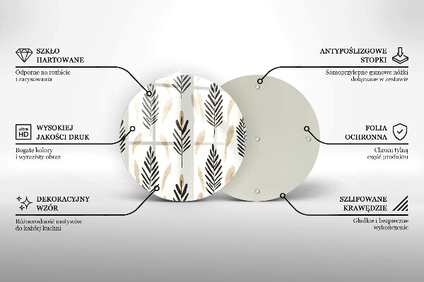 Tagliere in vetro temperato Piante bohémien