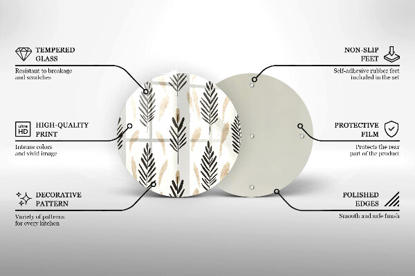 Tagliere in vetro temperato Piante bohémien