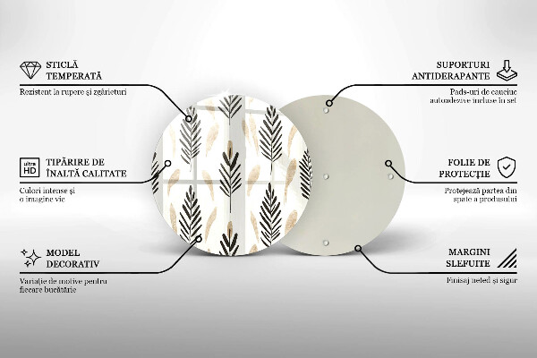 Tagliere in vetro temperato Piante bohémien