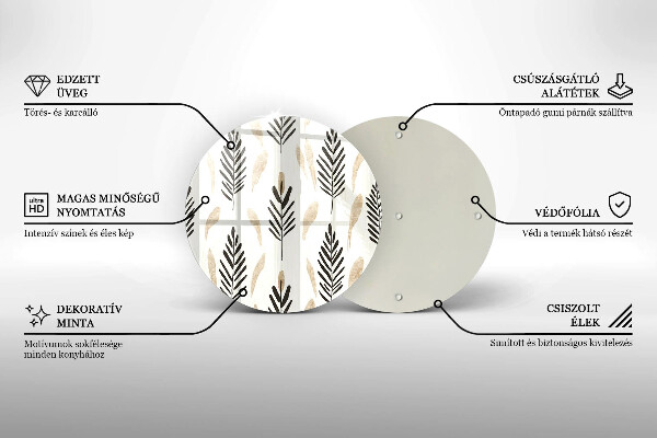 Tagliere in vetro temperato Piante bohémien