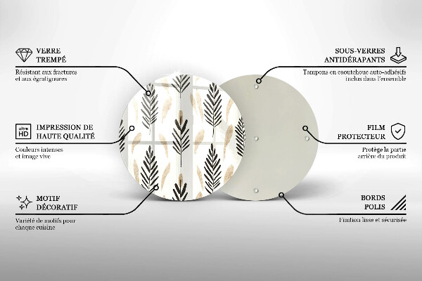 Tagliere in vetro temperato Piante bohémien