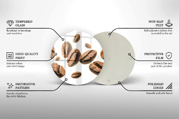 Tagliere in vetro temperato Chicchi di caffè