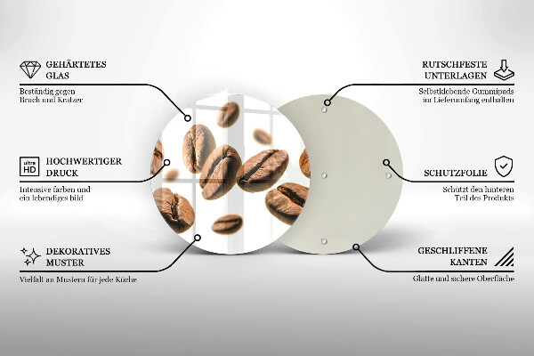 Tagliere in vetro temperato Chicchi di caffè