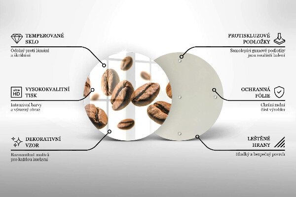 Tagliere in vetro temperato Chicchi di caffè