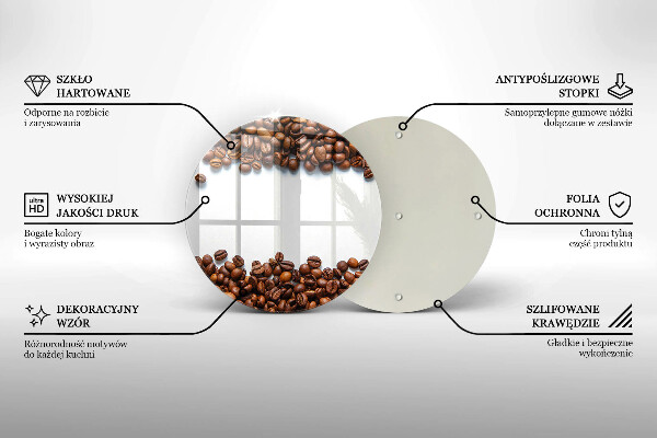 Tagliere in vetro temperato Chicchi di caffè